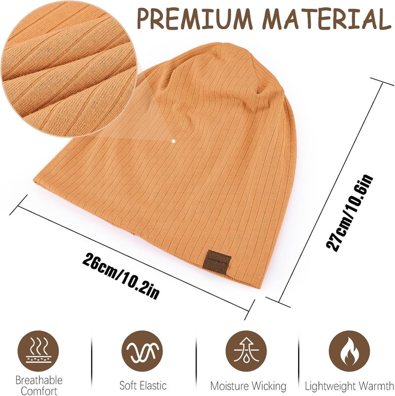 HAMUNI Slouchy Beanie for Men Women Soft Lightweight Running Beanie Hat Chemo Cap Skull Cap - Image 3